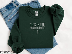 Embroidered This Is The Turning Point Sweatshirt, Charlie Kirk Crewneck, Pro Conservative Freedom Sweater, Patriotic Christian Apparel il_794xN.7252279273_8ho7.jpg
