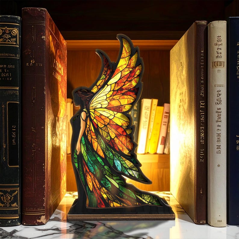 Fantasy Book Nook With Candle, Fairy Library Sign, Bookshelf Decor, Book Lover Gift, Mystical Book Lover & Reader Gift, Cozy Glow Book Decor