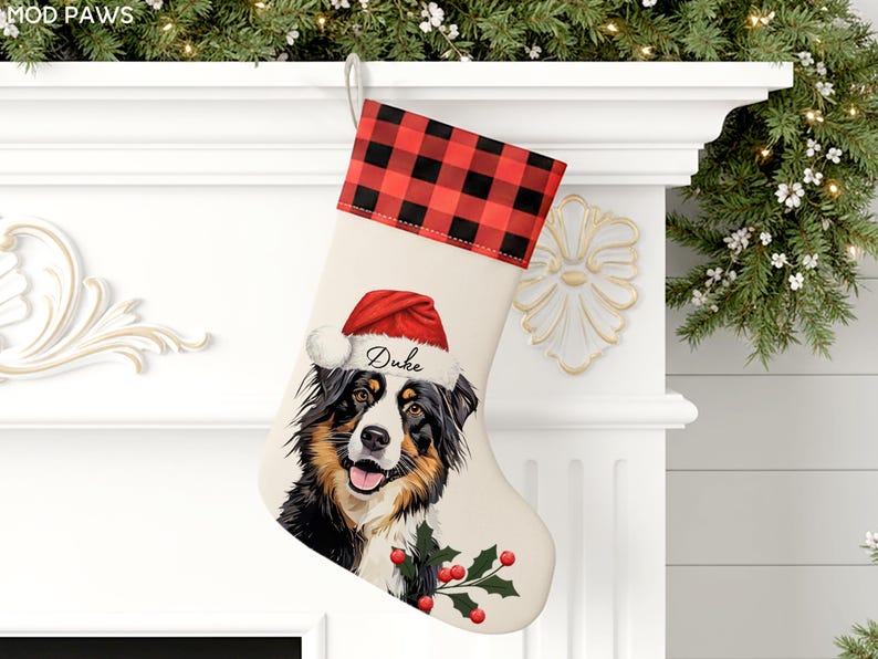 Custom Pet Stocking Using Pet's Photo + Name - Personalized Dog Stockings Dog Christmas Stocking Cat Christmas Stocking Puppy Stockings