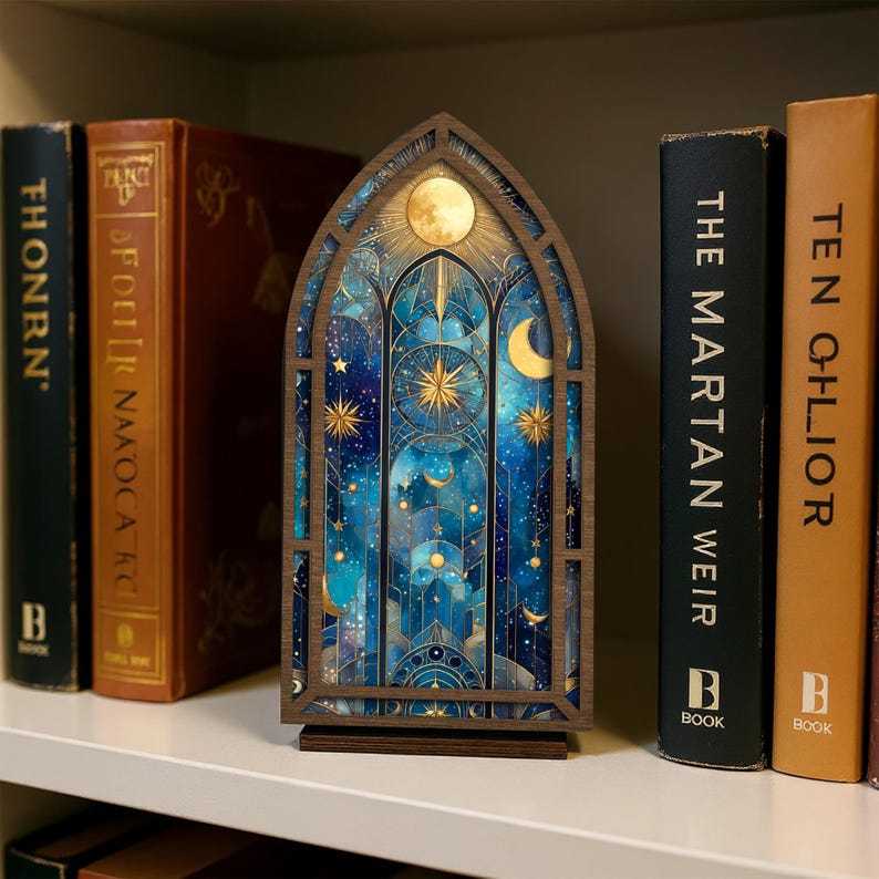 Cozy Glow Library Booknook, Wooden Book Nook With Candle, Fantasy Bookshelf Insert, Unique Wooden Decor, Gift For Book Lovers