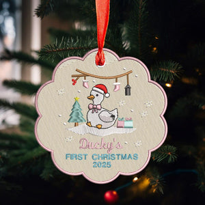 Personalized Baby's First Christmas Embroidered Ornament, Custom Baby Name Ornament, Baby Shower Gift, Gift for New Baby, 1st Christmas