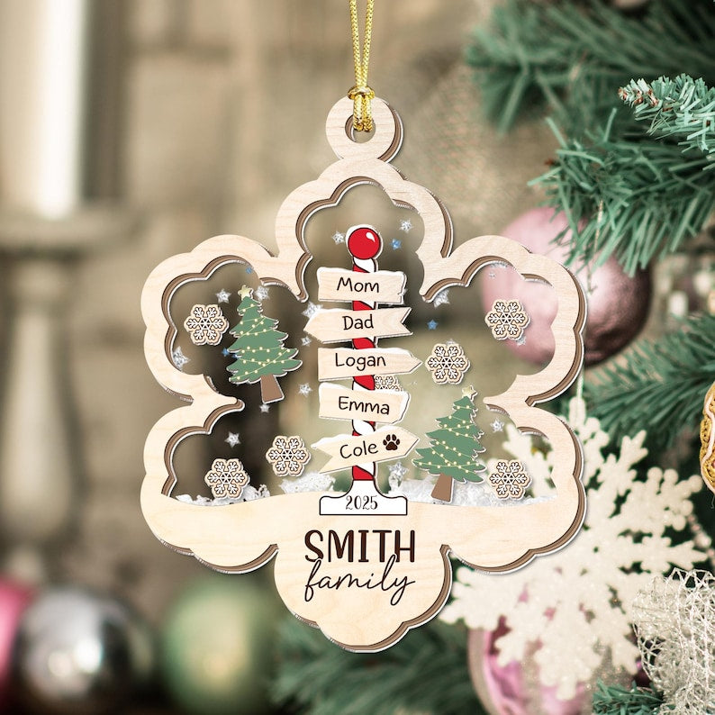 Family Christmas Ornament, Family Ornament, Personalized Christmas Ornament, 4D Family Shake Ornament, Christmas Tree Ornament, Family Gift