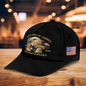 Eagle  Liberty United States 250th Anniversary Hat 2026 Adjustable Patriotic Baseball Cap With Bald Eagle For Veterans