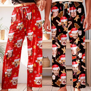 Custom Photo Pajama Pants: Personalized Pet Face or Family Gift Matching Christmas pants,Family Pants, Christmas Kids Toddler, Baby, Mommy and Me
