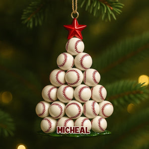 Personalized Sports Christmas Ornament 2025 - Kids Christmas Ornament, Baseball Ornament, Jesus Baseball Ornament 2025 Christmas Gift