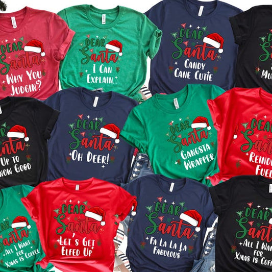 Dear Santa Group Shirts, Santa Custom Shirts, Dear Santa Christmas Family Shirts, Christmas Family Shirts, Christmas Quotes Shirts, Xmas Tee