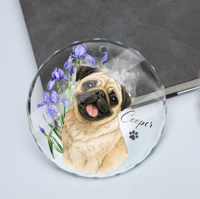 Personalized Pet Glass Ornament, Custom Cat Dog Christmas Hanging, Pet Remembrance Gift,Cat Photo Keepsake Holiday Decoration,Christmas Gift