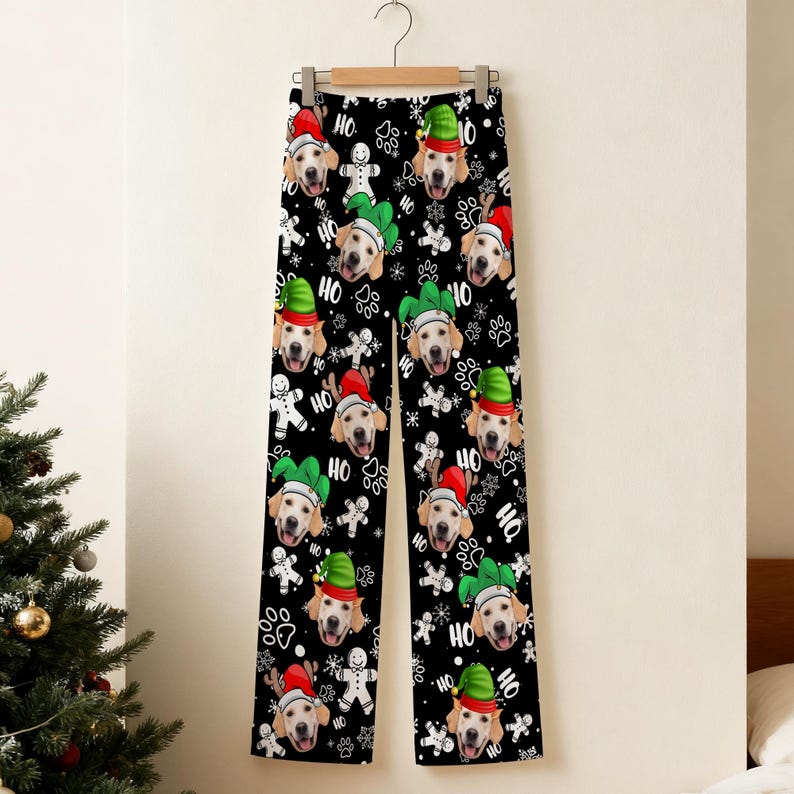 Custom Dog Face Pajama Pants: Personalized Christmas Trousers,Family Pajamas with Pictures,Xmas Gifts