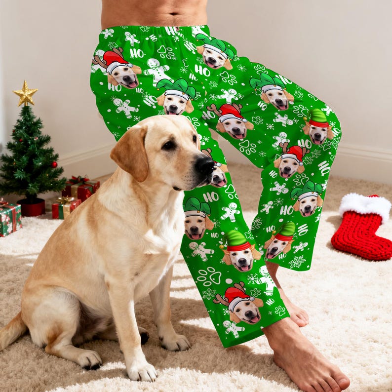 Custom Dog Face Pajama Pants: Personalized Christmas Trousers,Family Pajamas with Pictures,Xmas Gifts