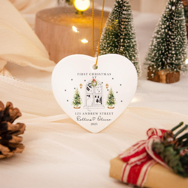 Personalised New Home Bauble, First Christmas in Our New Home Ornament, Happy New Home Gift, Christmas in New Home Keepsake, New Home Decor