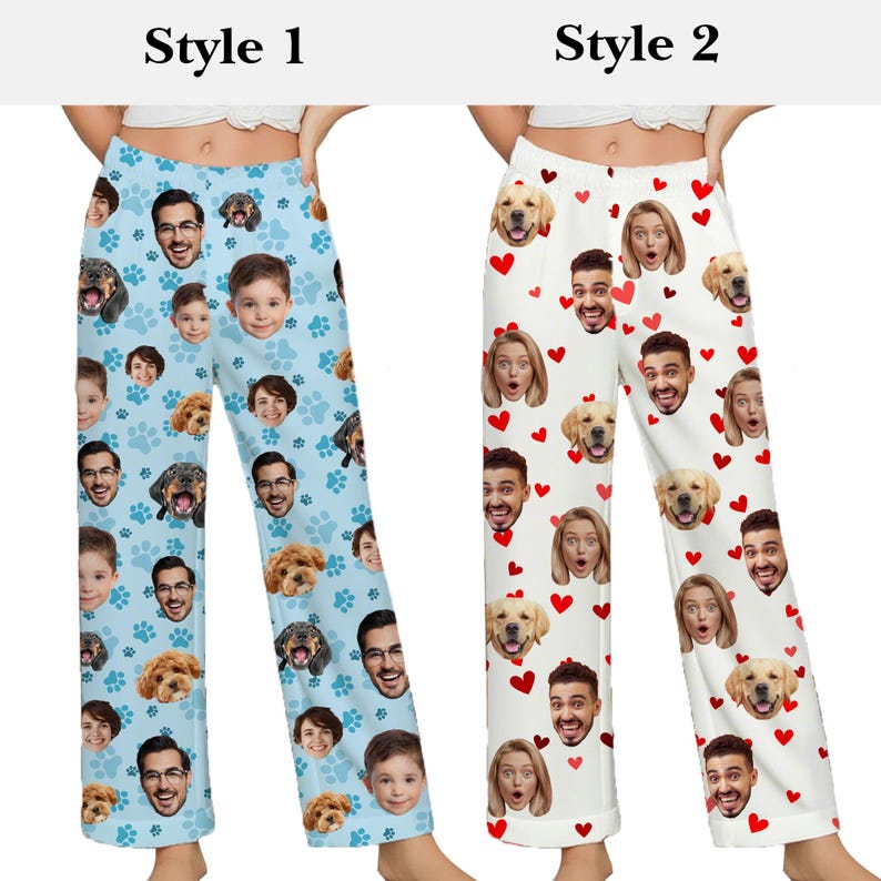 Custom Photo Pajama Pants,Personalized Pajama Trousers for Men Women,Custom Pet Picture Family Pajama Pants,Birthday Gifts,Christmas gifts