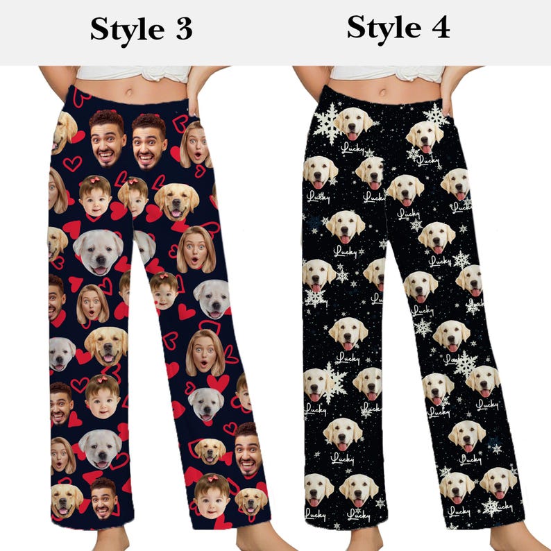 Custom Photo Pajama Pants,Personalized Pajama Trousers for Men Women,Custom Pet Picture Family Pajama Pants,Birthday Gifts,Christmas gifts