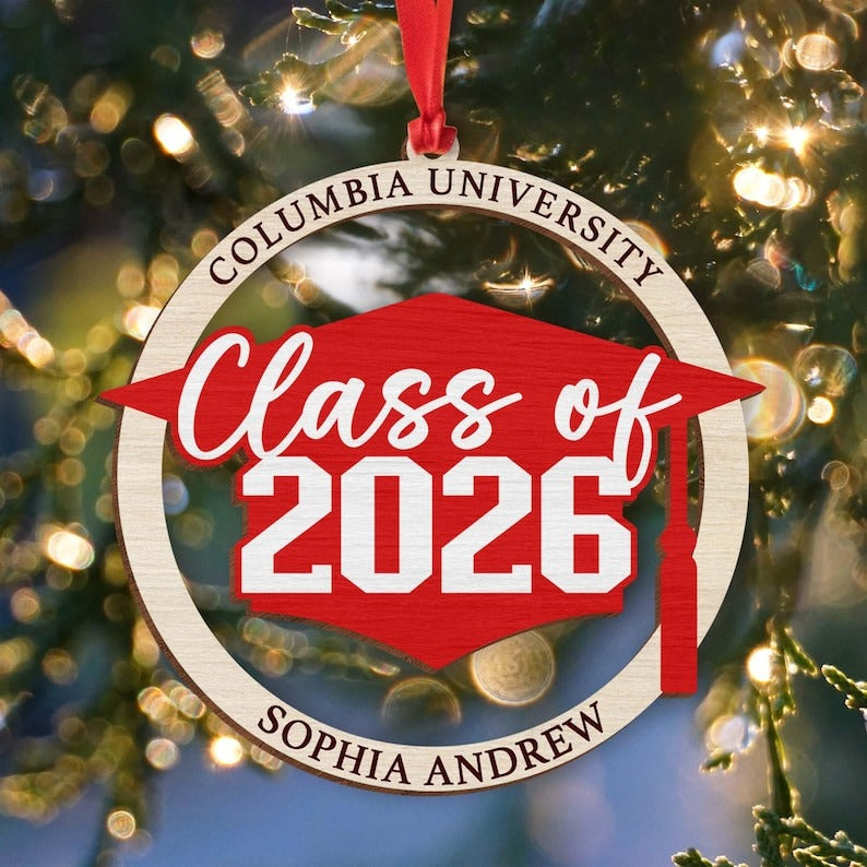 Personalized Graduation Ornament, Class of 2026 Ornament, Senior Gifts, College Student Gifts, College Ornament, High School Graduation Gift