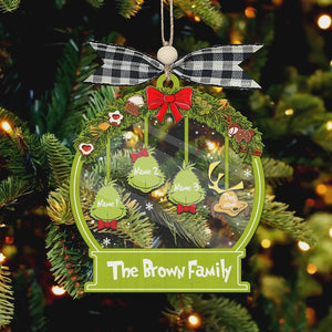 Personalized Ornament, Custom Name Family Ornament, Custom Family Name Ornament, Grin Ornaments, Grinchmas Ornament