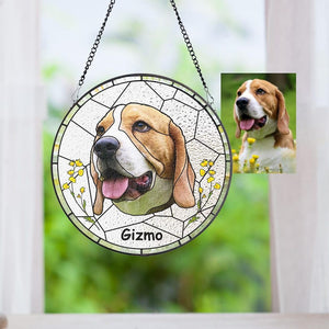 Custom Pet Portrait Stained Glass Suncatcher, Stained Glass cat Memorial, Custom cat Portrait from Photo, pet loss gifts , Stained glass cat