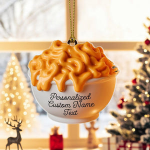 Custom Mac and Cheese Christmas Ornament, Tree Hanging Decor, Flat 2D Acrylic, Personalized Foodie Gift for Her Holiday Keepsake 2025