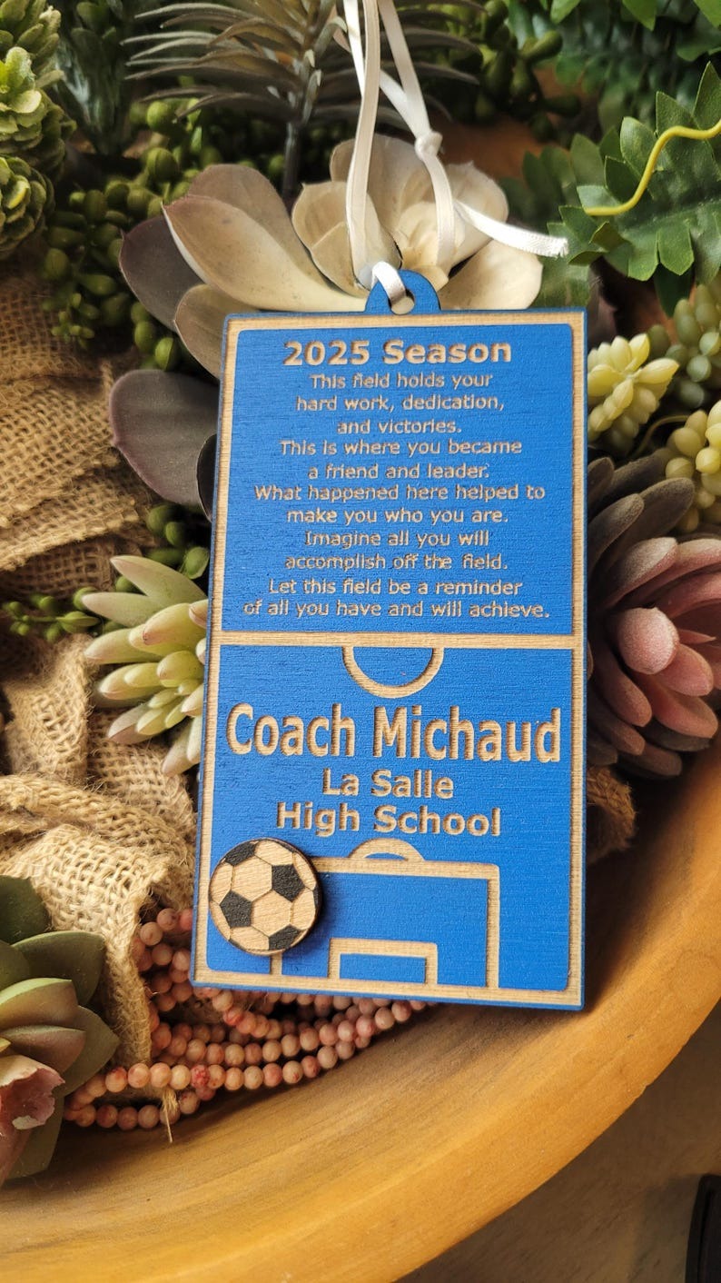 SOCCER Senior Night Gift + Banquet Bouquet Tag + Homecoming Event + Christmas Ornament + Coach Mom Goodie Bag Present + Keepsake