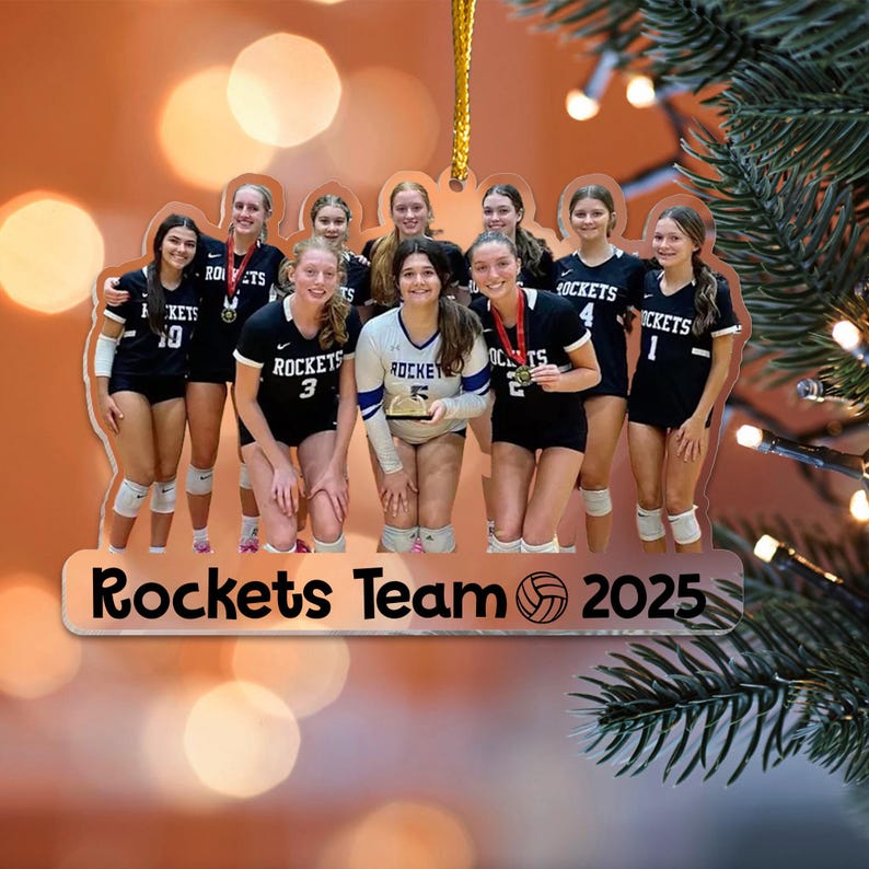 Custom Photo Volleyball Christmas Ornaments, Volleyball Ornament 2025, Team Photo Gifts, Volleyball Gifts For Team, Christmas Tree Decor
