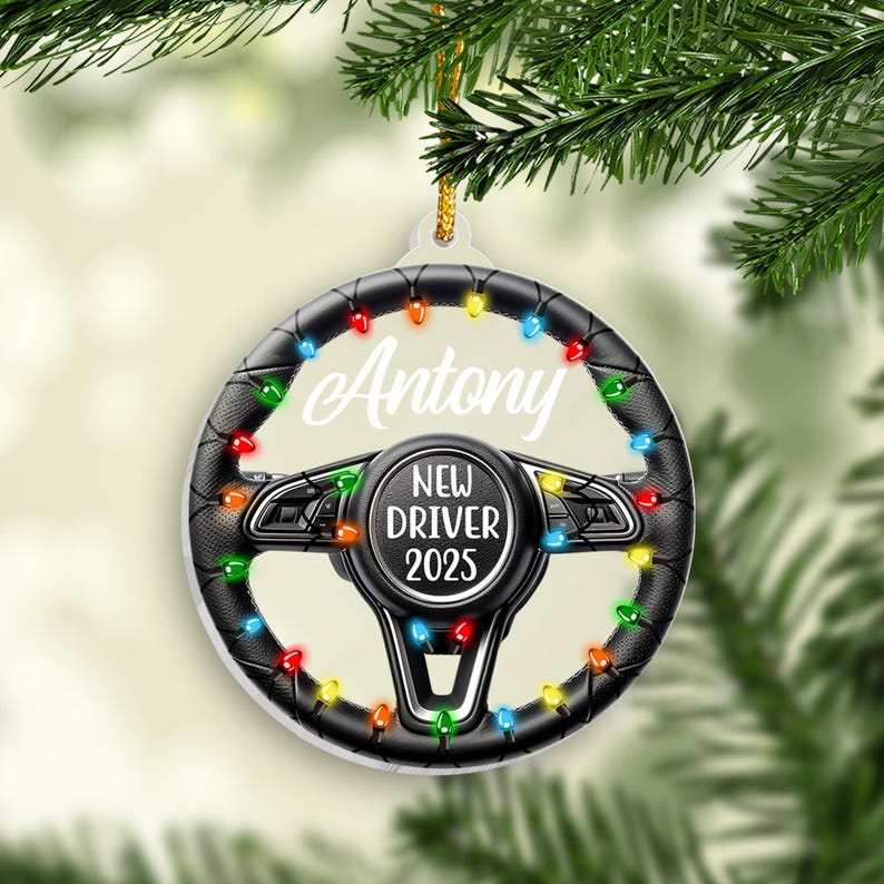 Personalized New Driver Christmas Ornament 2025, First Car Gift for Driver, Driver Appreciation Gift, Christmas Decorations, Gifts for Men
