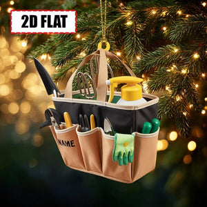 Custom Gardening Tools Bag Christmas Ornament Tree Hanging Decor Flat 2D Acrylic Holiday Keepsake Gift for Gardeners, Plant Lovers Hobbyists