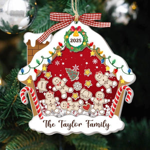 4D Shake Family Ornament With Pets, Custom Gingerbread Family Shaker Ornament, Family Ornament 2025, Family Keepsake, Family Christmas Gift