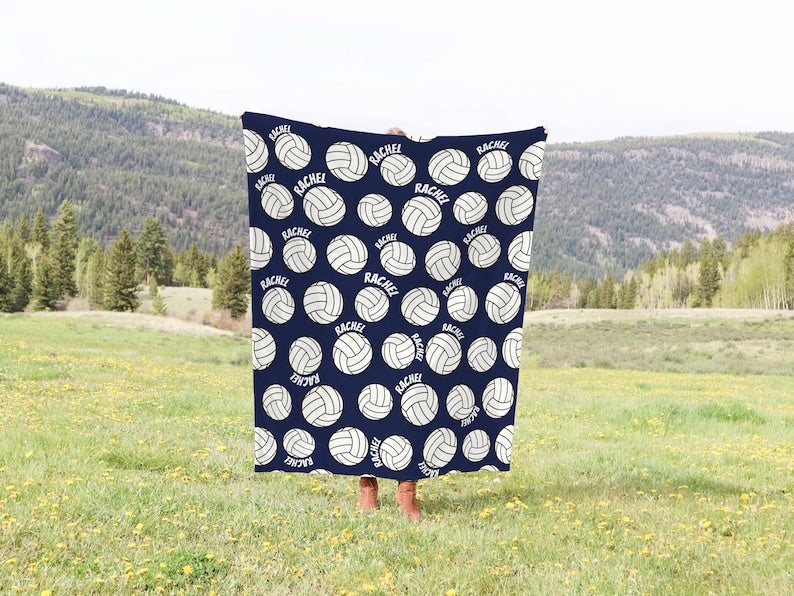 Personalized Volleyball Blanket: Custom Team blanket ,Minky or Sherpa Fleece