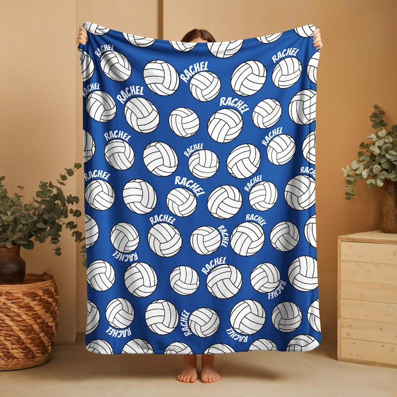 Personalized Volleyball Blanket: Custom Team blanket ,Minky or Sherpa Fleece