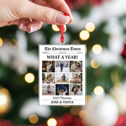 Personalized Newspaper Ornament Custom Image What A Year For Couple Gifts