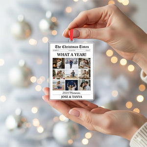 Personalized Newspaper Ornament Custom Image What A Year For Couple Gifts
