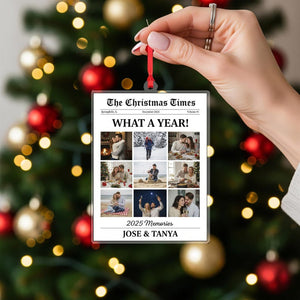 Personalized Newspaper Ornament Custom Image What A Year For Couple Gifts