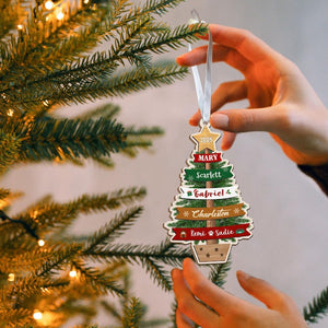 Personalized Large Family Christmas Layered 3D Ornament 2025: Wooden Grandkids Keepsake, Custom Family Names