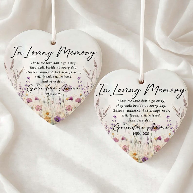 Personalized Memorial Ceramic Ornament, Custom Memorial Christmas Ornament, In Loving Memory Ornament, Loss Of Loved One Sympathy Gifts