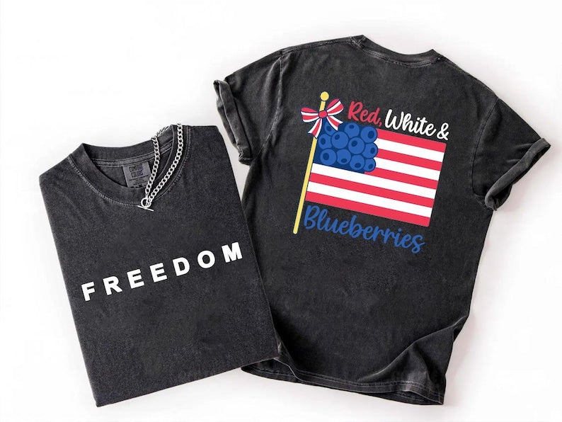 Red White & Blueberries Charlie Kirk America Flag Shirt, Charlie Kirk Freedom Shirt, Charlie Kirk Shirt, Justice for Charlie Kirk shirt