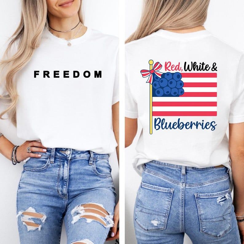 Red White & Blueberries Charlie Kirk America Flag Shirt, Charlie Kirk Freedom Shirt, Charlie Kirk Shirt, Justice for Charlie Kirk shirt