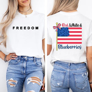 Red White & Blueberries Charlie Kirk America Flag Shirt, Charlie Kirk Freedom Shirt, Charlie Kirk Shirt, Justice for Charlie Kirk shirt