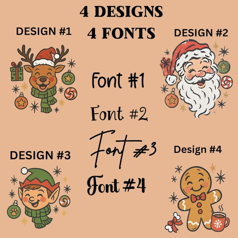 Personalized Christmas Dog Hoodie Custom Name Holiday Pet Sweater, Santa, Gingerbread, Reindeer Elf Hoodie for Dogs, Cute Xmas Gift