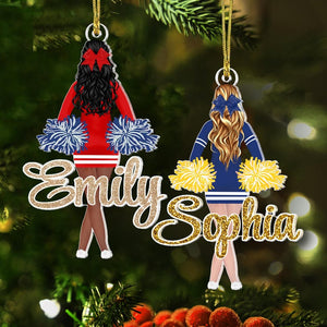 Personalized Cheerleader Girl Acrylic Ornament: Cheer Coach, Cheerleader Gift  Personalized Cheerleading Ornament, Cheerleader Girl Christmas Gift, Cheer Team Ornament, Cheer Coach Gift