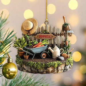 Personalized Gardener Christmas Ornament: Vibrant Acrylic Hanging Decoration