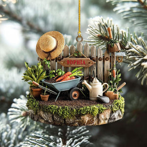 Personalized Gardener Christmas Ornament: Vibrant Acrylic Hanging Decoration