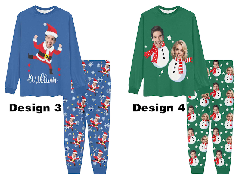 Personalized Christmas Family Pajamas Set, Custom Face Pajamas Sets for Men Women Kids, Xmas Matching Family Pjs, Couple Pajamas, Xmas Gifts