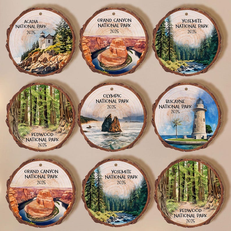 Custom National Parks Photo Wooden Ornament: Adventure Lovers Ornament, Travel Souvenir Gift 2025