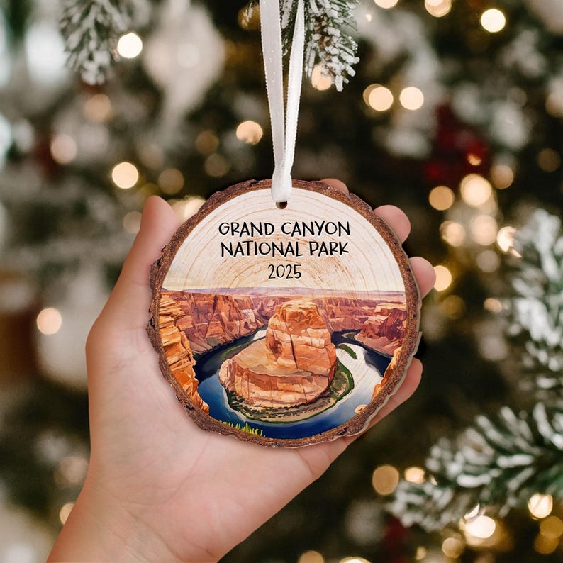 Custom National Parks Photo Wooden Ornament: Adventure Lovers Ornament, Travel Souvenir Gift 2025