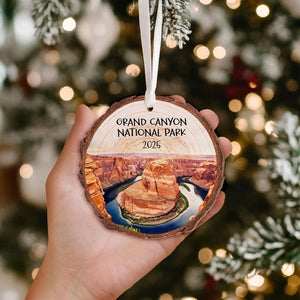 Custom National Parks Photo Wooden Ornament: Adventure Lovers Ornament, Travel Souvenir Gift 2025
