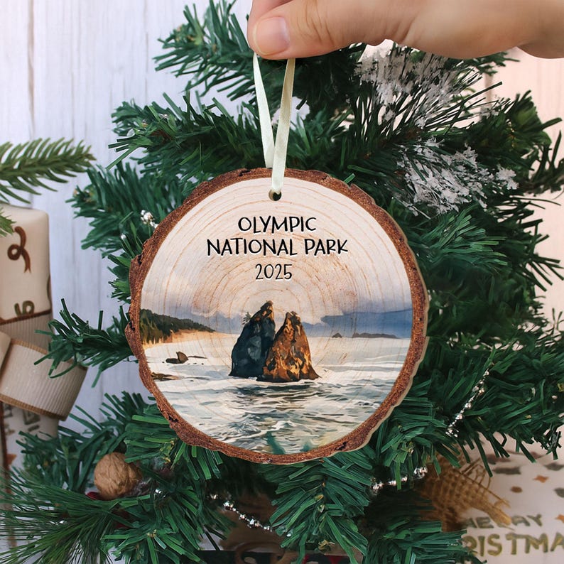 Custom National Parks Photo Wooden Ornament: Adventure Lovers Ornament, Travel Souvenir Gift 2025
