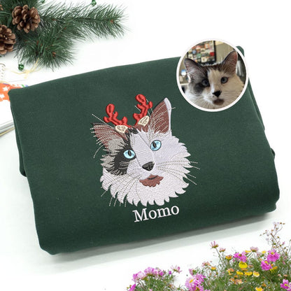 Custom Embroidered Dog Christmas Sweatshirt, Personalized Santa Hat Dog Lover Holiday, Pet Lover Gift il_794xN.7259926502_i5b8.jpg