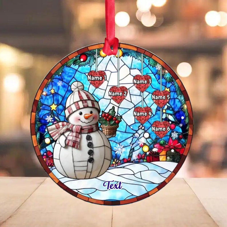 Custom Snowman Family Christmas Ornament Personalized Grandma Christmas Ornament Custom Acrylic Christmas Decoration Christmas Tree Decor