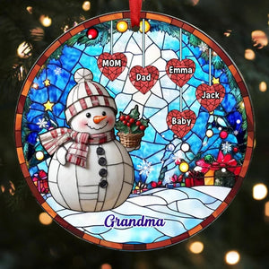 Custom Snowman Family Christmas Ornament Personalized Grandma Christmas Ornament Custom Acrylic Christmas Decoration Christmas Tree Decor
