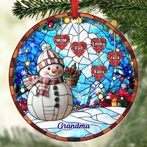 Custom Snowman Family Christmas Ornament Personalized Grandma Christmas Ornament Custom Acrylic Christmas Decoration Christmas Tree Decor