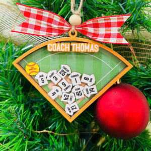 Baseball Softball Team Personalized Ornament | Custom Player Ornament | Coach Gift | Shaker Ornament | Team Christmas Ornament
