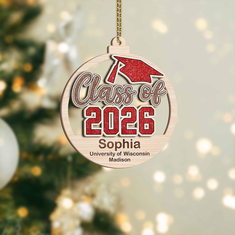 Personalized Senior 2026 Ornament, Custom Class of 2026 Ornament, High School Senior, Personalized New Student Gift, Class of Gift